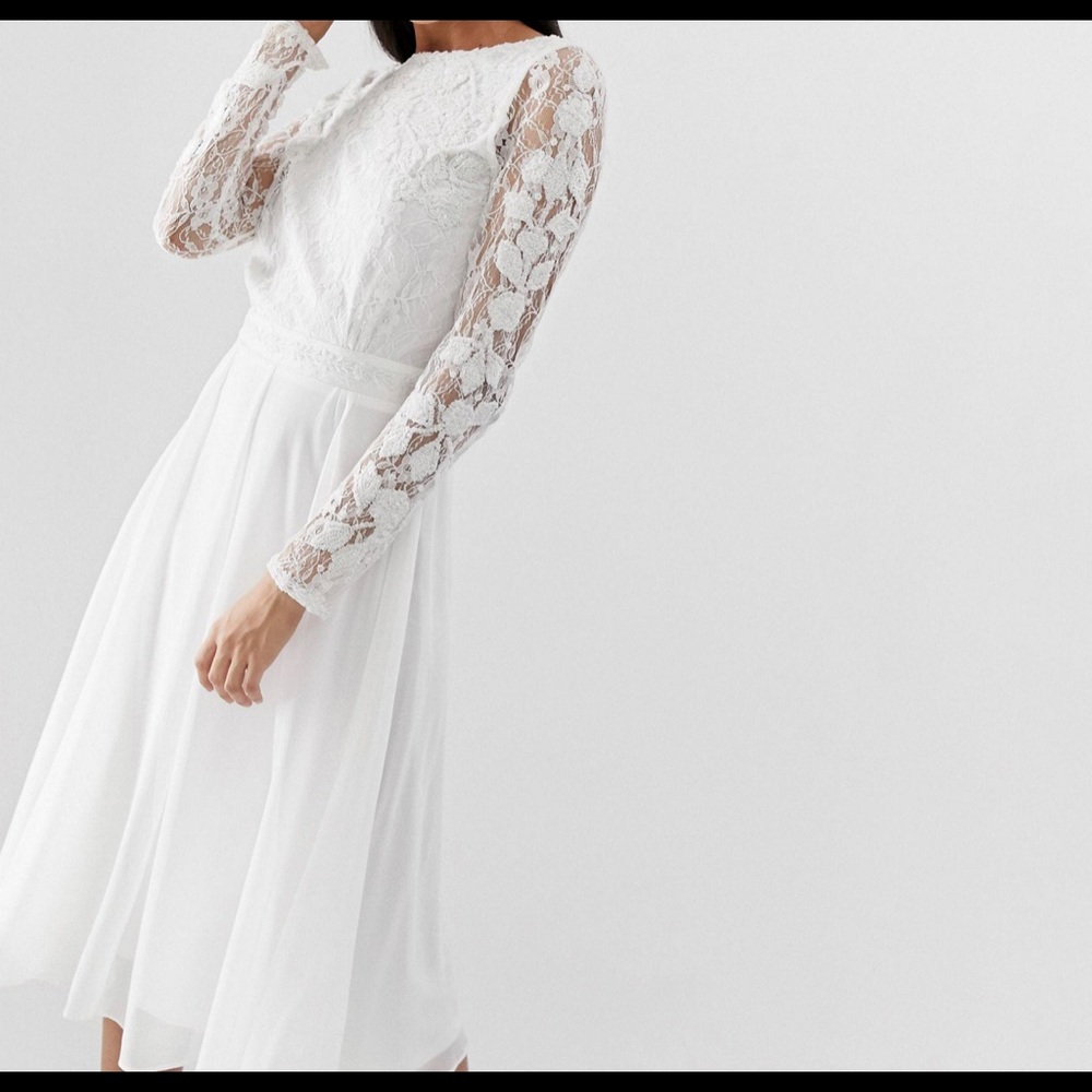 White midi dress size 14 Amelia Rose worn once